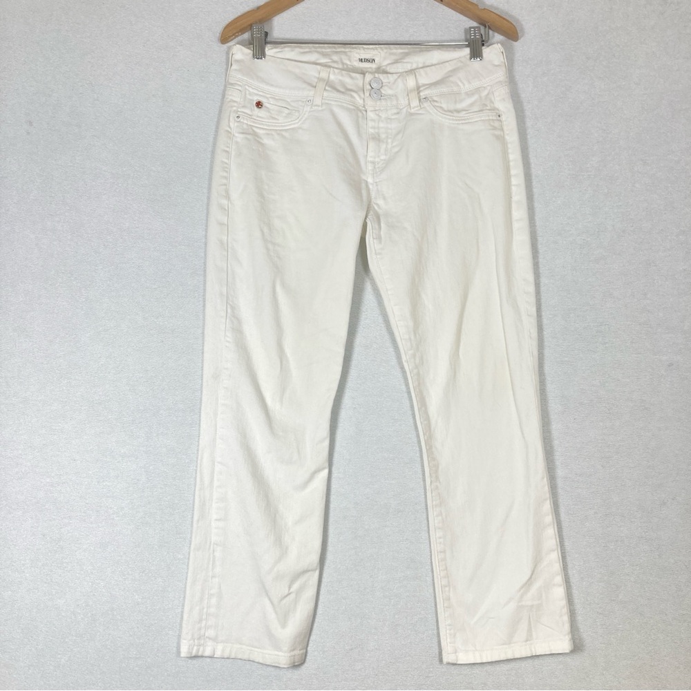 Hudson Denim Jeans Women’s Ginny Crop Straight cuffed Size 28 White